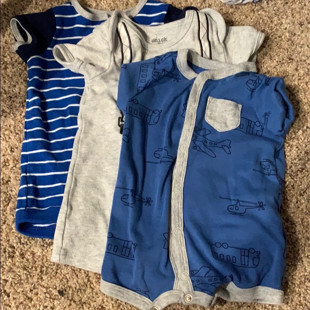 Lot of 3 Baby Boy Rompers